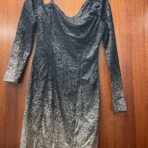 Guess ombre dress fitted with black lace and gold sequin bottom in a size 8